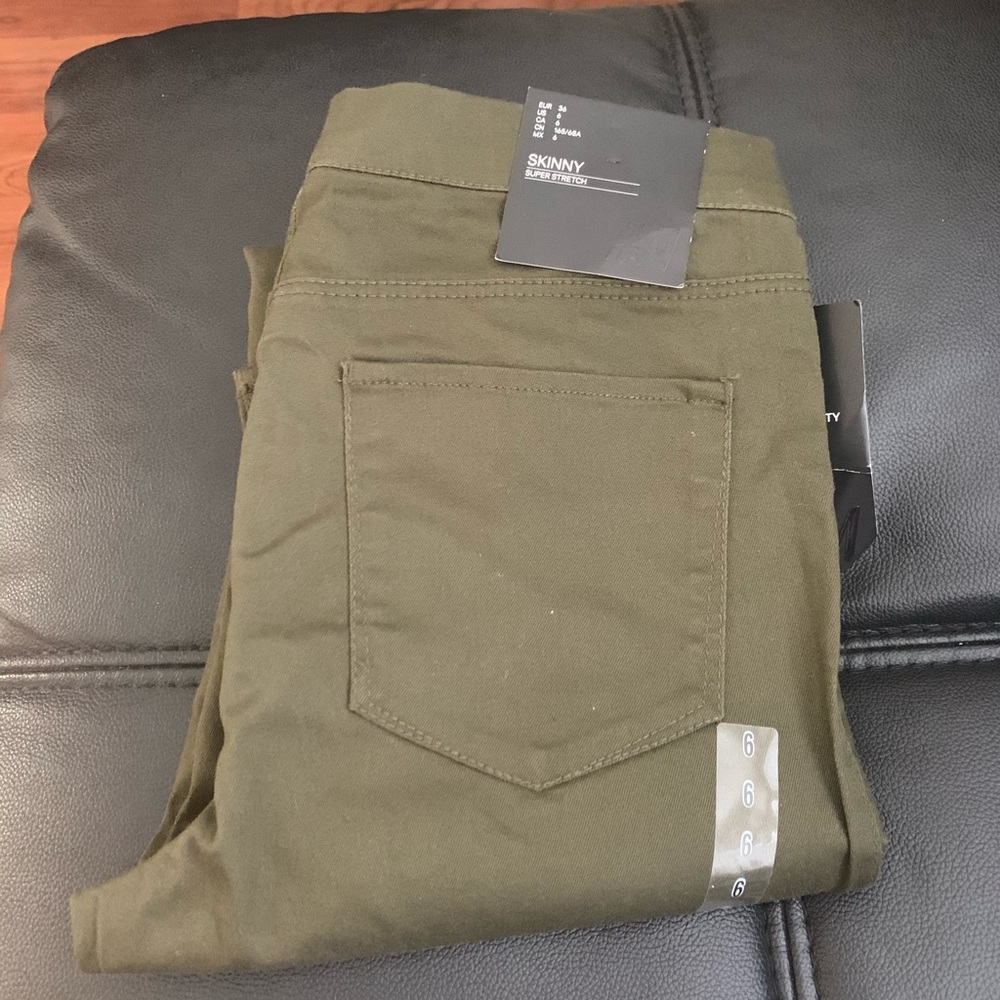 Zara Army Green Skinny super stretch